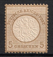 1872 5gr German Empire, Large Breast Plate, Germany (Mi. 22, CV $50)