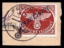 1944 Reich Military Mail Fieldpost Feldpost `INSELPOST`, Germany (Mi. 10 B b I, Signed, Canceled, CV $100)