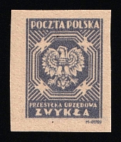 1945 (5zl) Republic of Poland, Official Stamp (Fi. U21 I xP3, Proof)