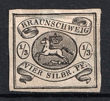 1856 1/3sgr Braunschweig, German States, Germany (Mi. 5, CV $100)