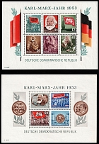 1953 German Democratic Republic, Germany, Souvenir Sheets (Mi. Bl 8 Y II, 9 Y II, CV $160)