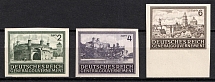 1943 General Government, Germany (Mi. 113 U - 115 U, Full Set, Imperforate, CV $40)