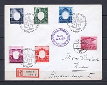 1944 General Government registered cover with full set stamps and special postmark CV 115 EUR