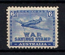 War Savings Stamp, Australia, Airplane, Military Propaganda
