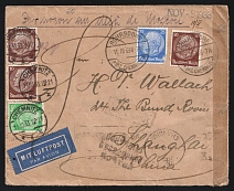 1933 Germany Chemnitz-Rohrsdorf censored cover with Customs seal via Berlin-Moscow-Vladivostok Russian transit mark 