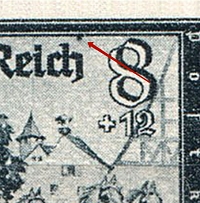 1944 8pf Third Reich, Germany (Mi. 889 II, Dot above `h`, Print Error, Control Number `5`, Pair, CV $100, MNH)