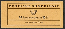1960 Booklet with stamps of German Federal Republic, Germany in Excellent Condition (Mi. 6 d, 10 x Mi. 183,  CV $20)