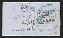 1861 Cover from Berdyansk to Marseille, France (Dobin 1.15 - R3, Dobin 8.01 - R4)