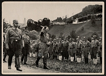 1933 Hitler greets the Berchtesgadener Storm Troopers who fought the good fight, Propaganda Card
