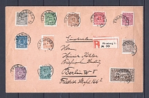 1920 Flensburg registered cover to Berlin with 2,5pf - 1M Slesvig stamps