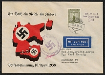 1938 Referendum in Austria cover with Scott S10. Postmarked Innsbruck