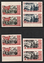 1947 30th Anniversary of the October Revolution, Soviet Union, USSR, Russia, Pairs (Imperforate, Full Set, MNH)