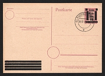 1945 (09 Jul) 10pf Glauchau (Saxony), Germany Local Post, Postcard, Postal Stationery, Canceled