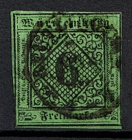 1851 6kr Wurttemberg, German States, Germany (Mi. 3, Canceled, CV $50)