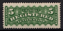 1875-92 5c Canada, Registration Stamp (SG R6, CV $120)