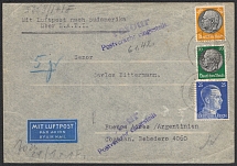 1941 (27 Dec) Third Reich, Germany, Airmail cover from Buenos Aires franked with Mi. 525 X, 528 X, 793
