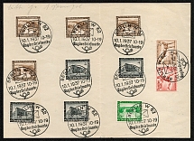 1937 Souvenir sheet with Day of the Postage Stamp special cancellations