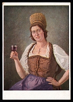 1933-1945 'Wachauer Dirndl (Lower Donau)', Propaganda Postcard, Third Reich Nazi Germany