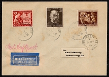1944 Cover franked with Sc B250, B251 and B252 posted in the Jersey Channel Islands and sent through the Feldpost