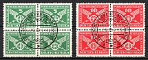 1925 Weimar Republic, Germany, Blocks of Four (Mi. 370 Y - 371 Y, Full Set, Canceled, CV $210)