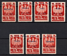 1945 Republic of Poland (Fi. 348, 350 - 353, 355, 357, Mi. 390I V - X, CV $100)