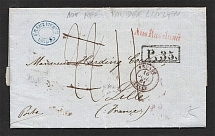1861 Cover from Moscow to Lille, France (Private Embossing)