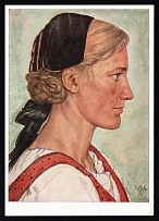 1938 'Farm worker's daughter from Styria', Propaganda Postcard, Third Reich Nazi Germany