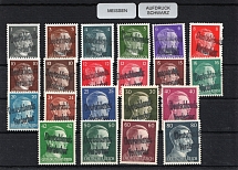 1945 MEISSEN Local Issue 1pf - 80pf, Germany, Overprint on Hitler's head (Mi. 2 - 21, Black Overprint, CV $1,820, MNH)