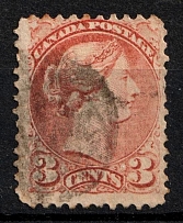 1870-90 3c Canada (SG 80, Canceled, CV $25)