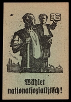 'Vote National Socialist!', Third Reich Propaganda, Cinderella, Nazi Germany (Blue Paper)