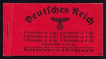 1937-39 Compete Booklet with stamps of Third Reich, Germany, Excellent Condition (Mi. MH 37.1, CV $460)