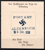 1938 Occupation of Altenbuch, Sudetenland, Local Issue, Germany