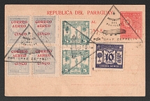 1931 Paraguay, Graf Zeppelin airship airmail souvenir postcard (Sieger 131I, CV $270)