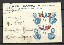 1914 form of Soldiers' Correspondence In France, Flags And Leaders of the Allied States