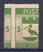 1946 Storkow Germany Local Post 5 Pf (Shifted Perforation, Print Error, MNH)