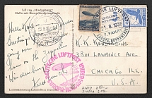 1936 (21 Aug) Germany, Hindenburg airship airmail postcard from Frankfurt to Chicago (United States), Flight to North America 'Frankfurt - Lakehurst - Frankfurt' (Sieger 430 D, CV $120)