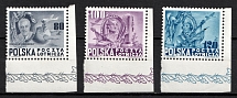 1948 Republic of Poland, Airmail (Mi. 515 - 517, Full Set, Corner Margins, CV $130, MNH)