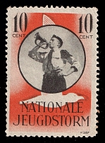 1938 'National Youth Storm', National Socialist Movement, Scouting, Cinderella, Nazi Nederland (MNH)