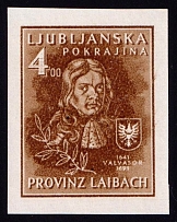 1944 '4' Ljubljana, German Occupation, Germany (Not Issued Stamp, Mi. IV B, MNH)