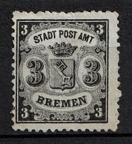 1867 3gr Bremen, German States, Germany (Mi. 11, CV $70)