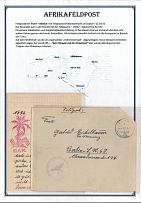 1943 (2 Mar) Germany, German Field Post in Africa, Cover from Tunis area to Berlin, with the letter and red Palm handstamp, Field post № 16667