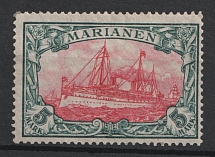 1916 5m Mariana, German Colonies,  Kaiser’s Yacht, Germany (Mi. 21 B, CV $50)