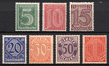 1920 Weimar Republic, Germany, Official Stamps (Mi. 16 - 22, Full Set, CV $60, MNH)