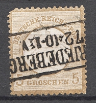 1872 Germany 5 Gr (CV $150, Cancelled)