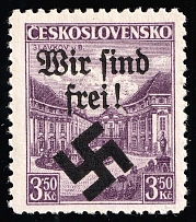 1939 3.50k Moravia-Ostrava, Bohemia and Moravia, Germany Local Issue (Mi. 16, Type I, Signed, CV $80, MNH)