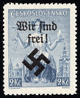 1939 2k Moravia-Ostrava, Bohemia and Moravia, Germany Local Issue (Mi. 30, Type I, Signed, CV $80, MNH)