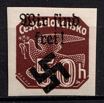 1939 50h Moravia-Ostrava, Bohemia and Moravia, Germany Local Issue (Mi. 39, Type I, Signed, CV $70, MNH)