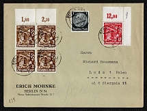 1935 Postally used commercial cover  to Lodz, Poland. Postmarked Berlin NW 7, 5 November 1935, the first day of issue.