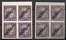1922 10000r RSFSR, Russia, Blocks of Four (Variety of Paper, MNH)