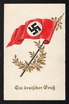 193? 'A German Greeting', Swastika, German Postcard, Mint